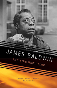 Book cover for "The Fire Next Time" by James Baldwin