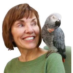 Monica Wood with Parrot Small