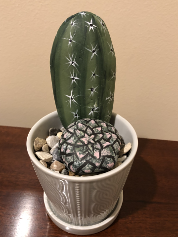 rocks painted to look like cacti