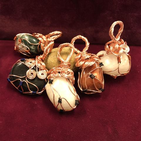 wire wrapped pendants