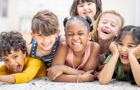 Group of kids laughing together