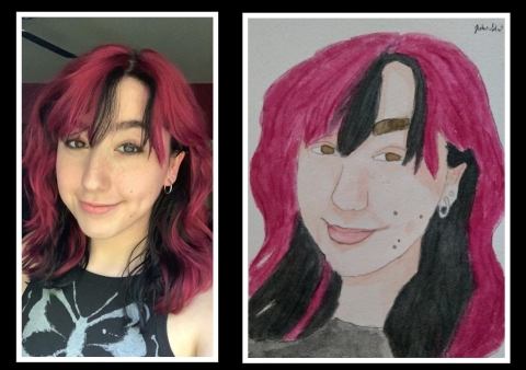 watercolor selfie