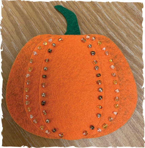 Beaded Felt Pumpkin