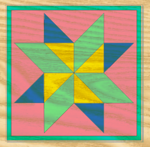 wooden quilt block