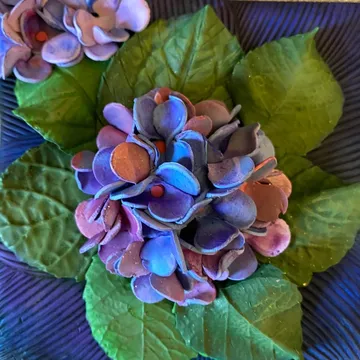 Hydrangea polymer clay relief