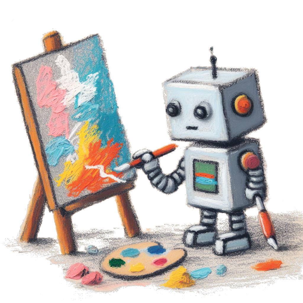 robot painting on a canvas