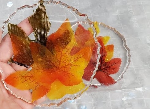 autumnal resin coasters