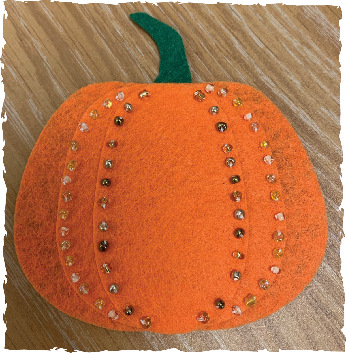 Beaded Felt Pumpkin